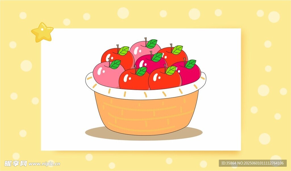 草莓甜点插画