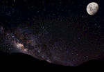 月夜星空下的山峦美景