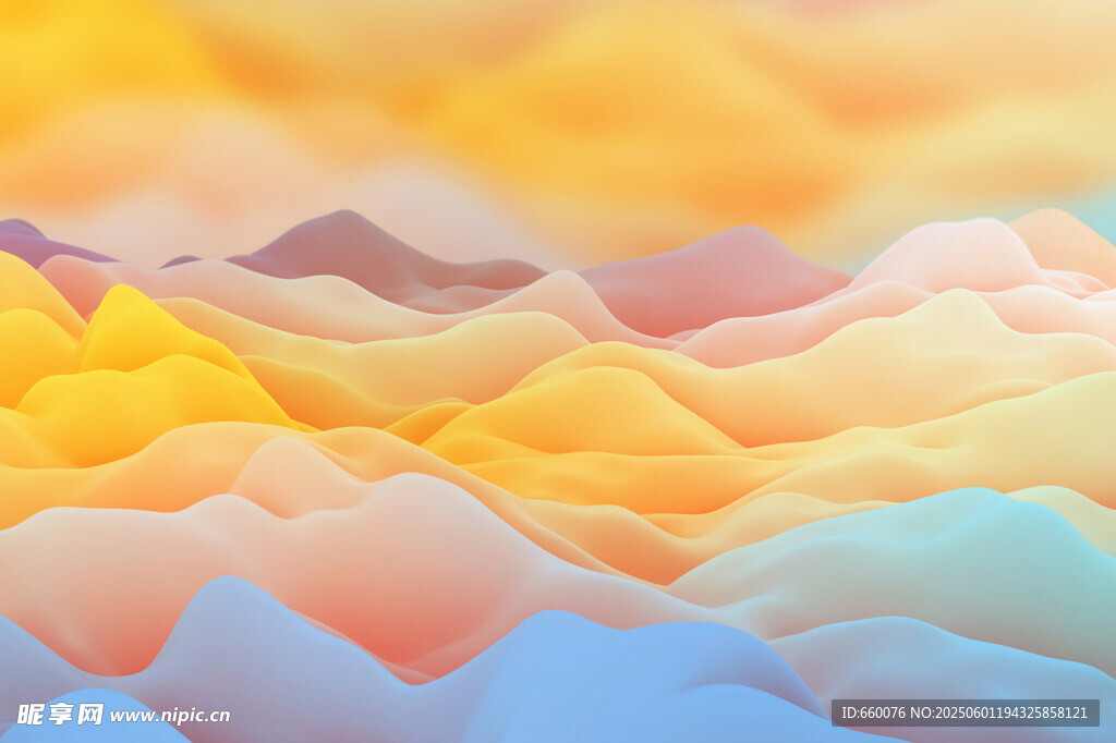 梦幻多彩山峦景观
