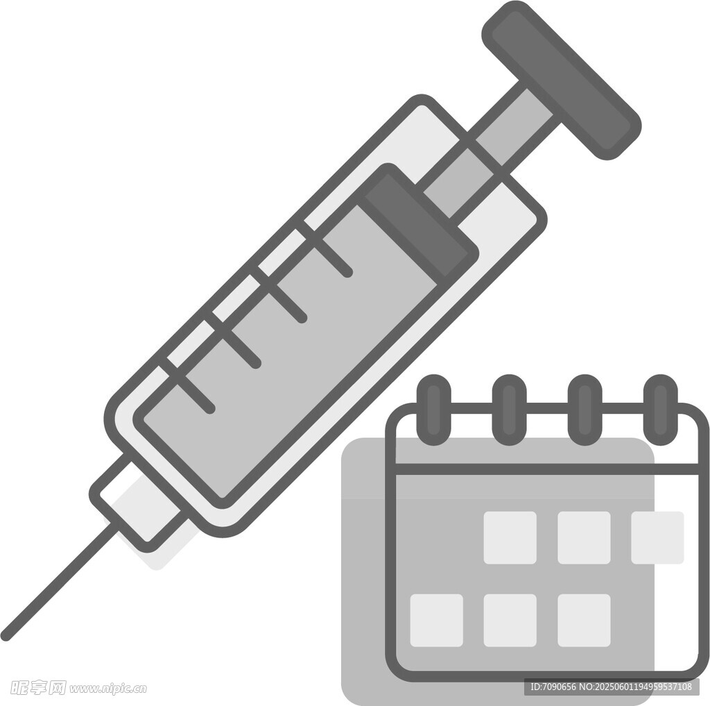 注射器与日历图标
