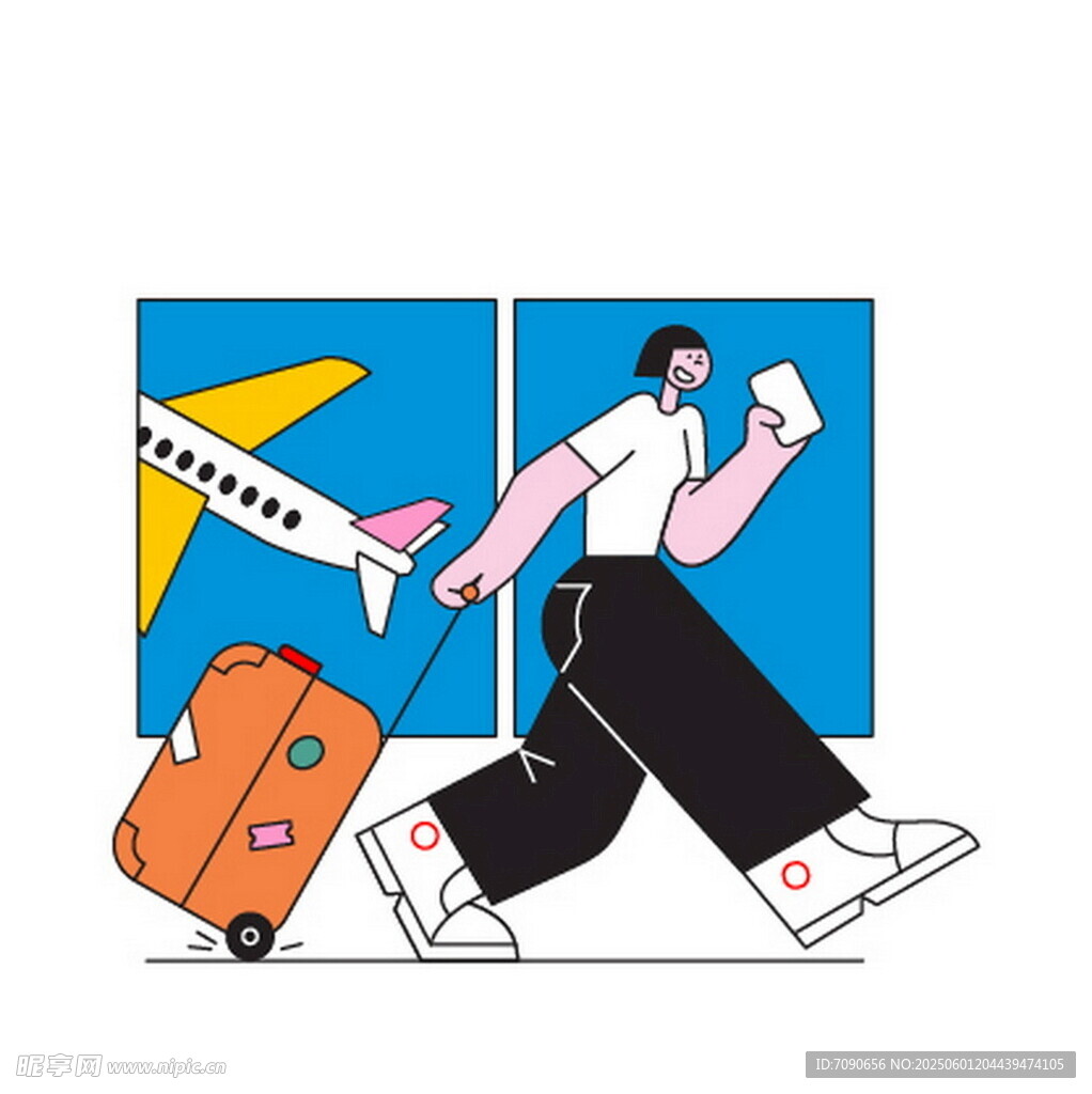 赶飞机的旅行者