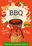 夏日BBQ派对宣传海报