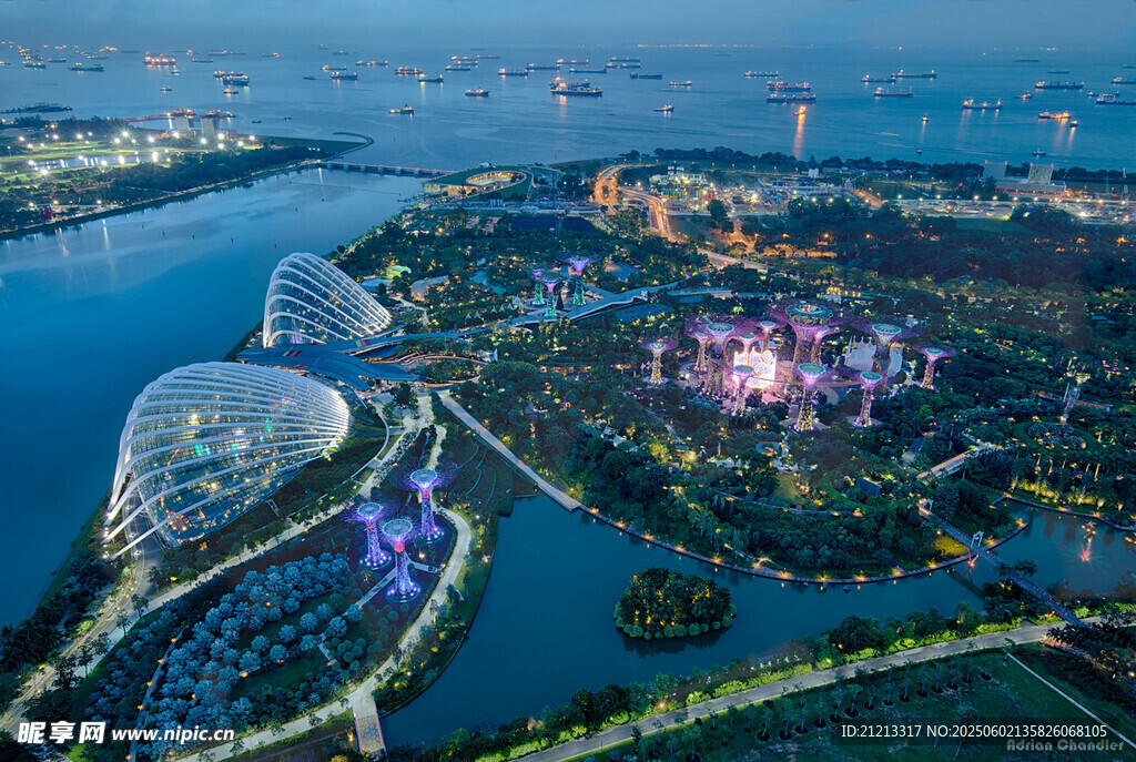 新加坡滨海湾璀璨夜景