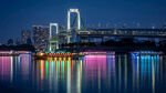 东京彩虹桥夜景绚丽