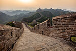 壮丽长城夕阳下的美景