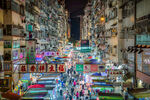 香港繁华夜市街景
