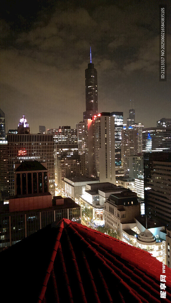 城市夜景俯瞰高楼灯火