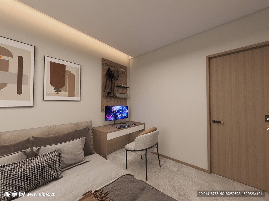 简约温馨卧室室内场景