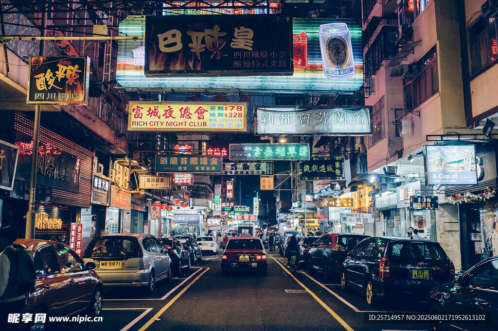 繁华都市街道夜景