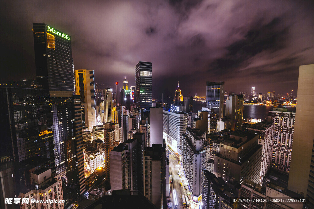 都市璀璨夜景俯瞰图