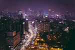 城市璀璨夜景俯瞰图