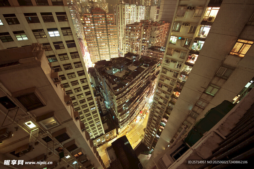 都市夜景俯瞰繁华景象
