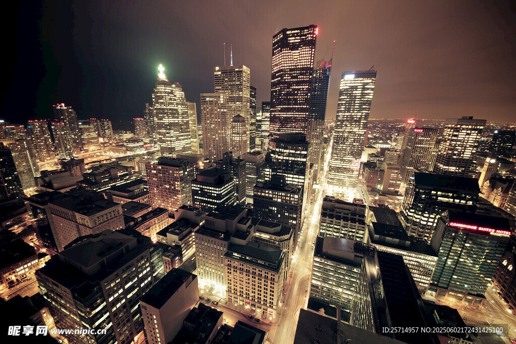 繁华都市璀璨夜景