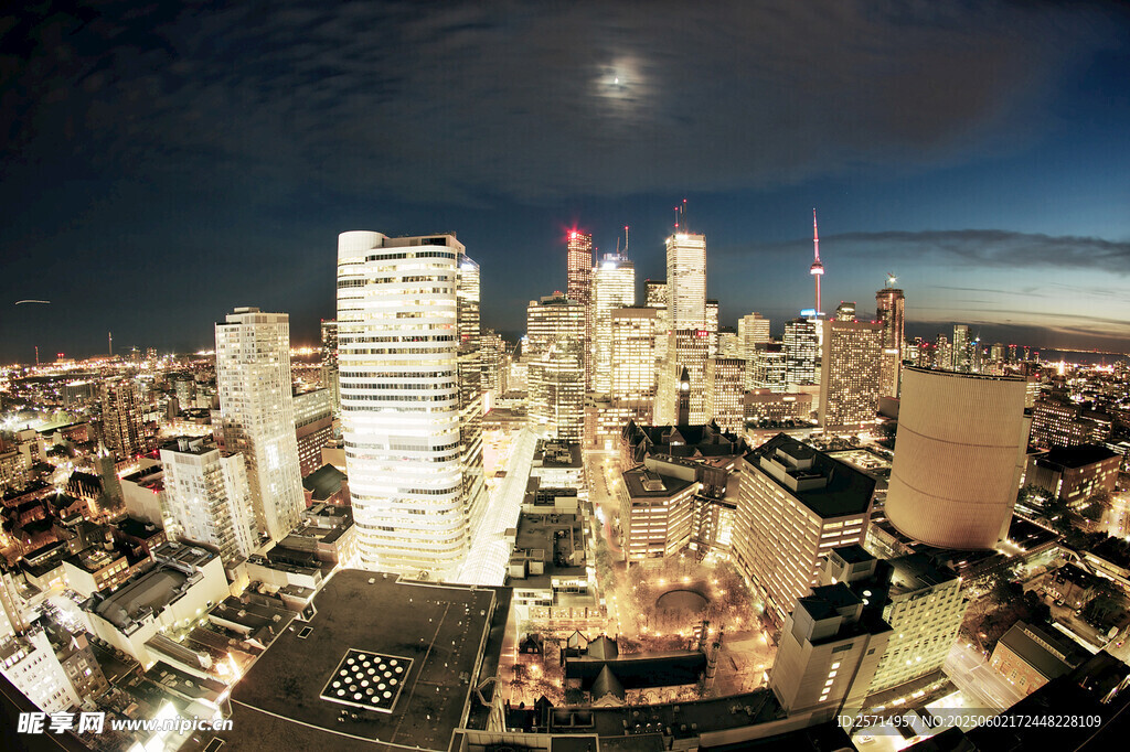 繁华都市夜景俯瞰
