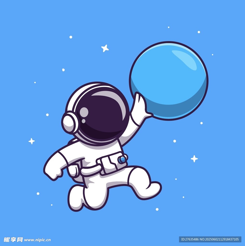 太空漫步的可爱宇航员