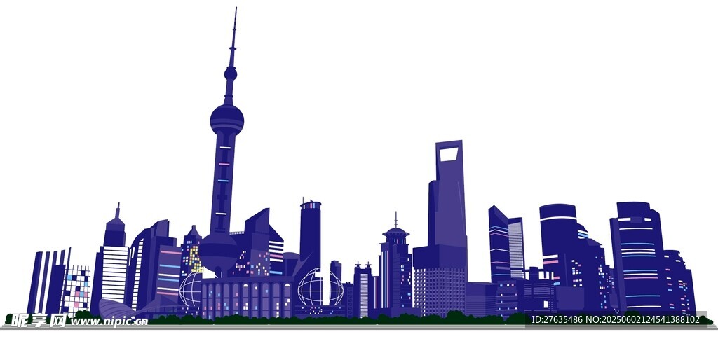 上海城市天际线剪影