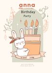 兔子生日派对插画