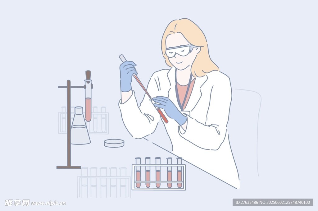女科学家专注实验操作