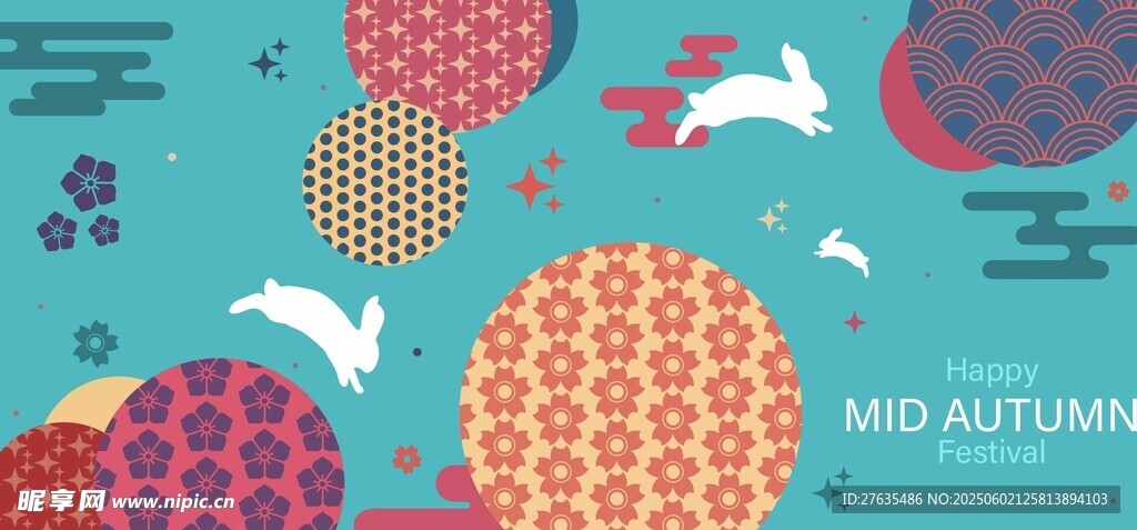 梦幻几何图案背景插画
