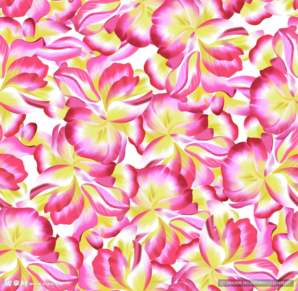 红色手绘花