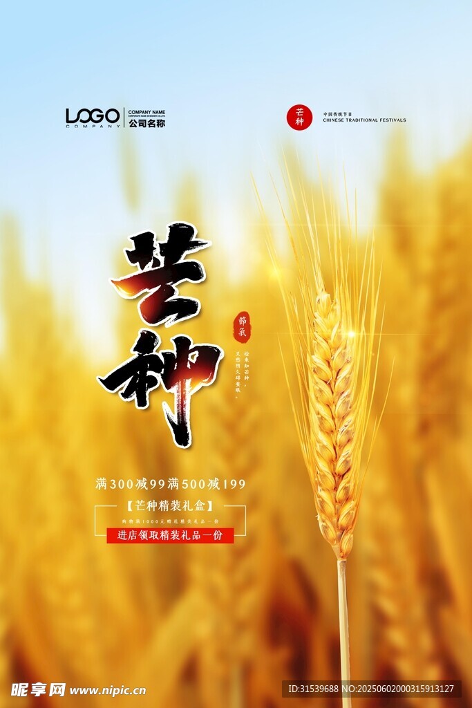 二十四个节气芒种传统节日海报
