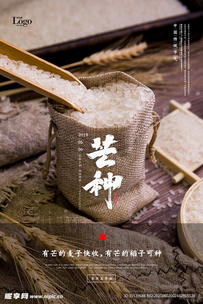 简约高端芒种节气海报设计