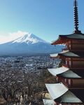 富士山 日式古建筑景观