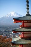 富士山 日式塔楼景观