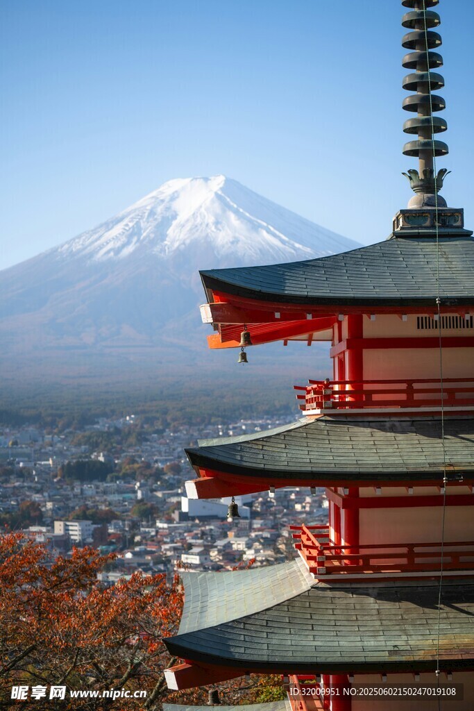 富士山 日式塔楼景观