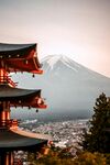 富士山 日式古建筑景观