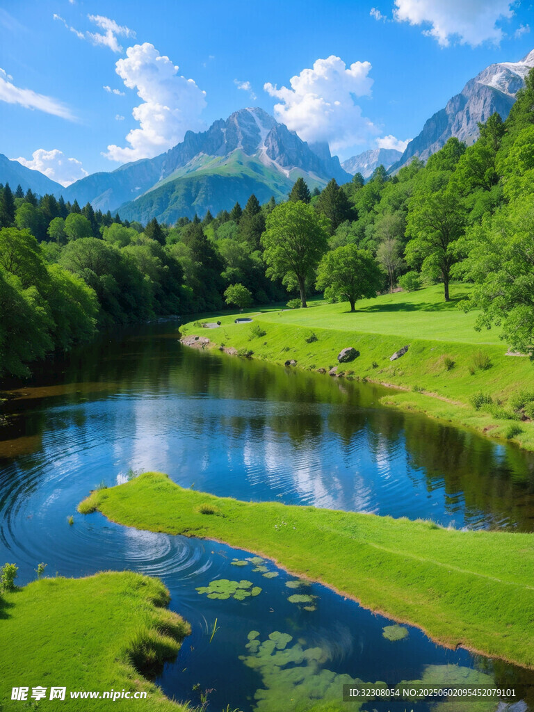 山间湖畔美景