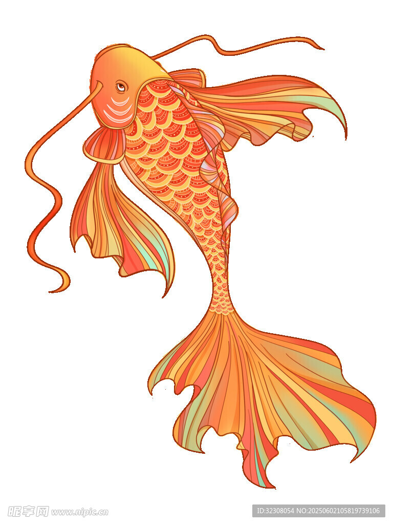 灵动金鱼插画