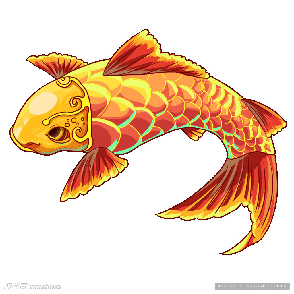 金色锦鲤插画