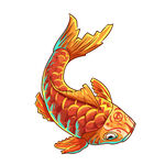 橙色锦鲤插画