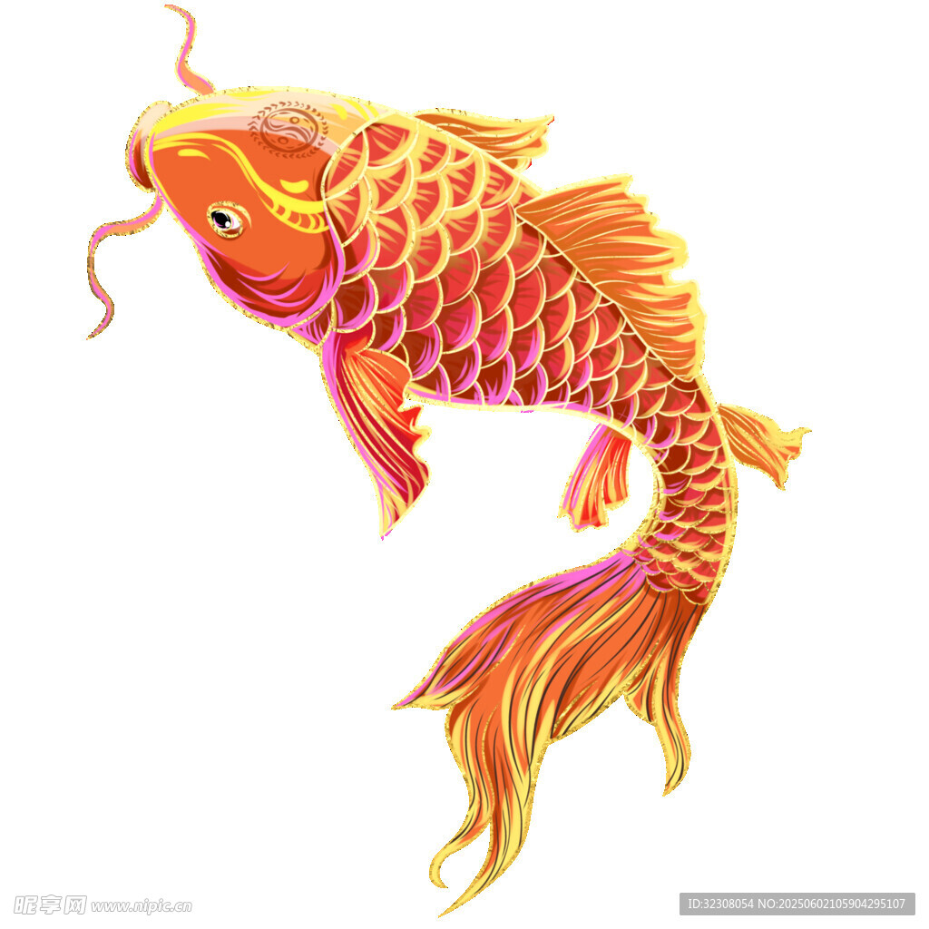 灵动锦鲤插画