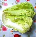 新鲜大白菜摆放在盘中