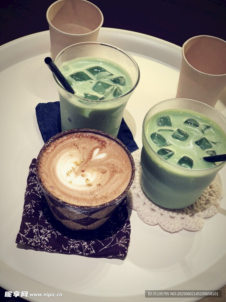 多样美味咖啡与抹茶饮品