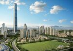 城市天际线与绿地景观