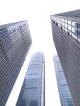仰视都市摩天大楼