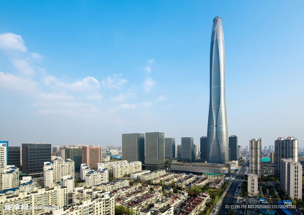 北京城市天际线中的摩天大楼