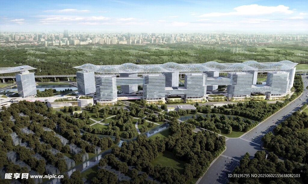 现代建筑群鸟瞰景观