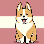 可爱柯基犬卡通形象