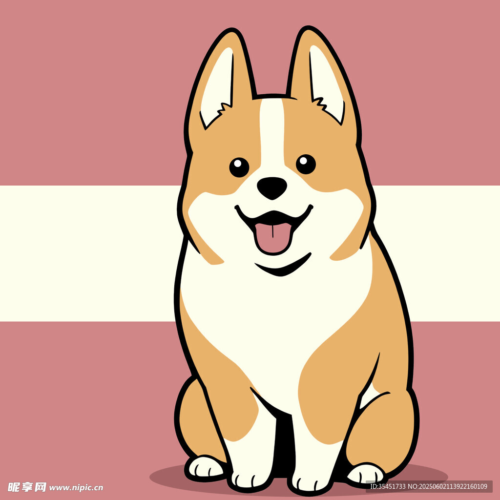 可爱柯基犬卡通形象
