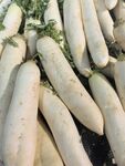 新鲜白萝卜堆叠展示