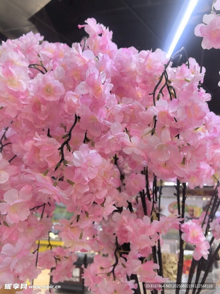 粉色烂漫仿真樱花树