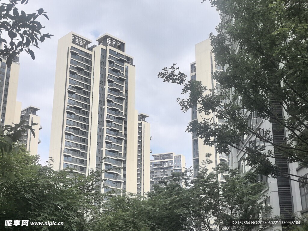 城市中林立的高层住宅楼