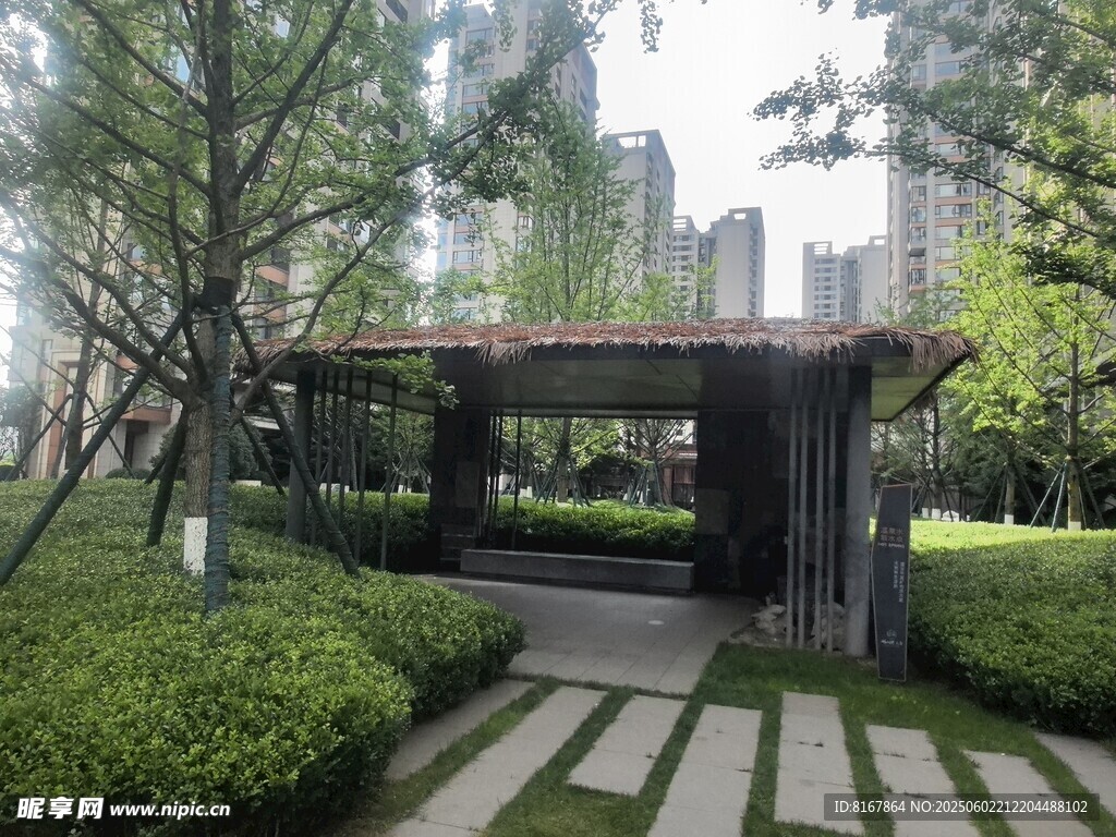 城市中的静谧园林休憩处