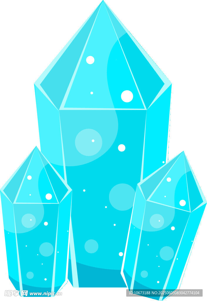 蓝色水晶宝石插画