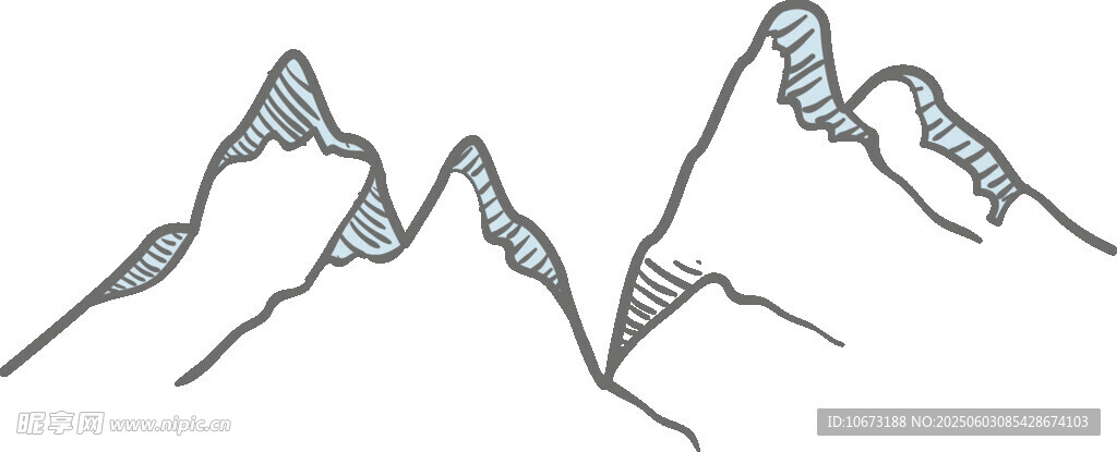 简约线条勾勒的巍峨山峰