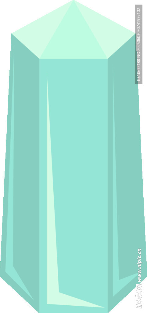 浅绿色多面体宝石